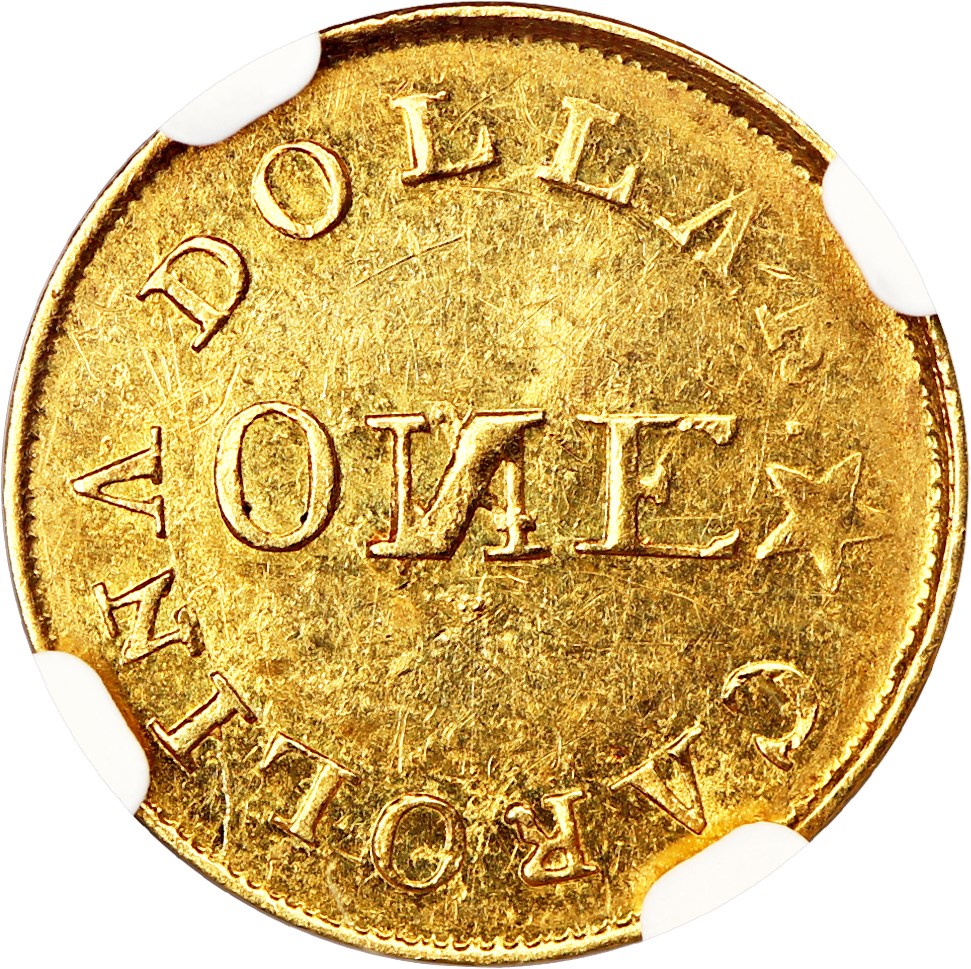 image for: (1837-42) C. Bechtler G$1 NGC MS61 (N Reversed, 28G)