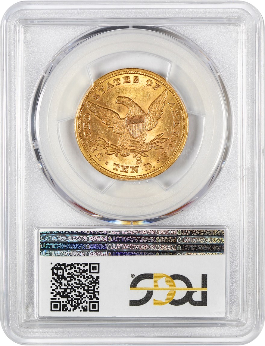 image for: 1861-S $10 PCGS AU58+