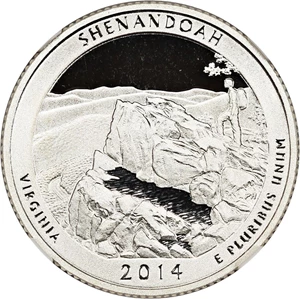 image for: 2014-S Shenandoah 25c NGC Proof 69 UCAM (Silver)