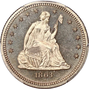 image for: 1863 25c PCGS Proof 65 CAM