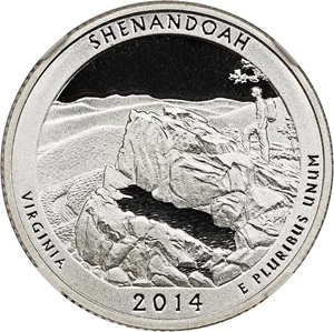 image for: 2014-S Shenandoah 25c NGC Proof 69 UCAM (Silver)