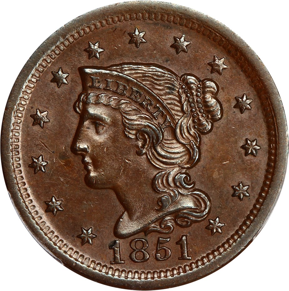 image for: 1851/81 1c PCGS MS62 BN