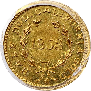 image for: 1853 Cal. Gold 50c PCGS MS62 (BG-430)