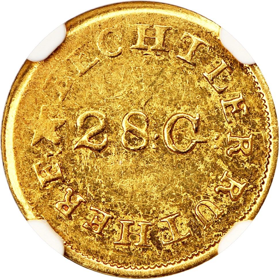 image for: (1837-42) C. Bechtler G$1 NGC MS61 (N Reversed, 28G)