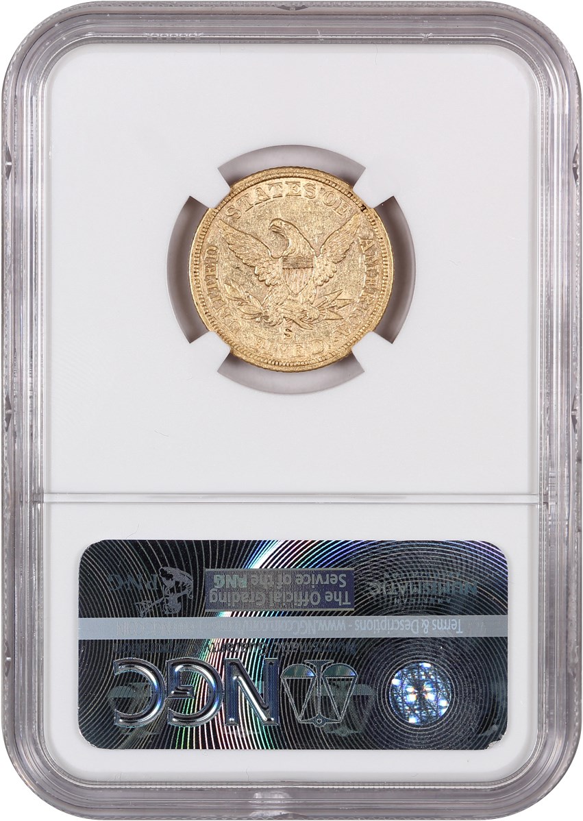 image for: 1865-S $5 NGC AU55