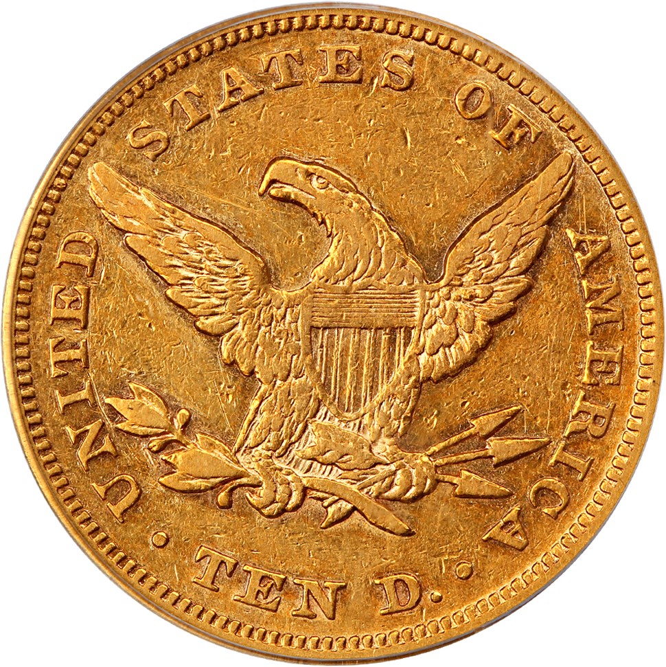 image for: 1865 $10 PCGS VF30