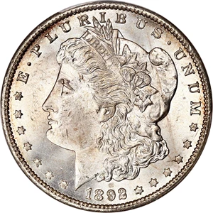 image for: 1892-CC $1 PCGS MS66