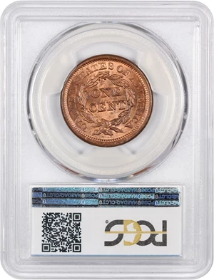 image for: 1856 1c PCGS/CAC MS65 RB (Slanted 5)