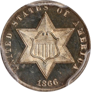 image for: 1866 3cS PCGS Proof 65+ CAM