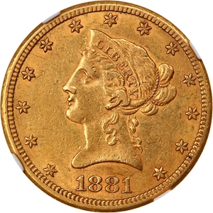 image for: 1881-CC $10 NGC/CAC AU55