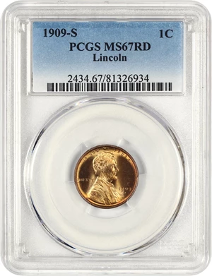 image for: 1909-S Lincoln 1c PCGS MS67 RD