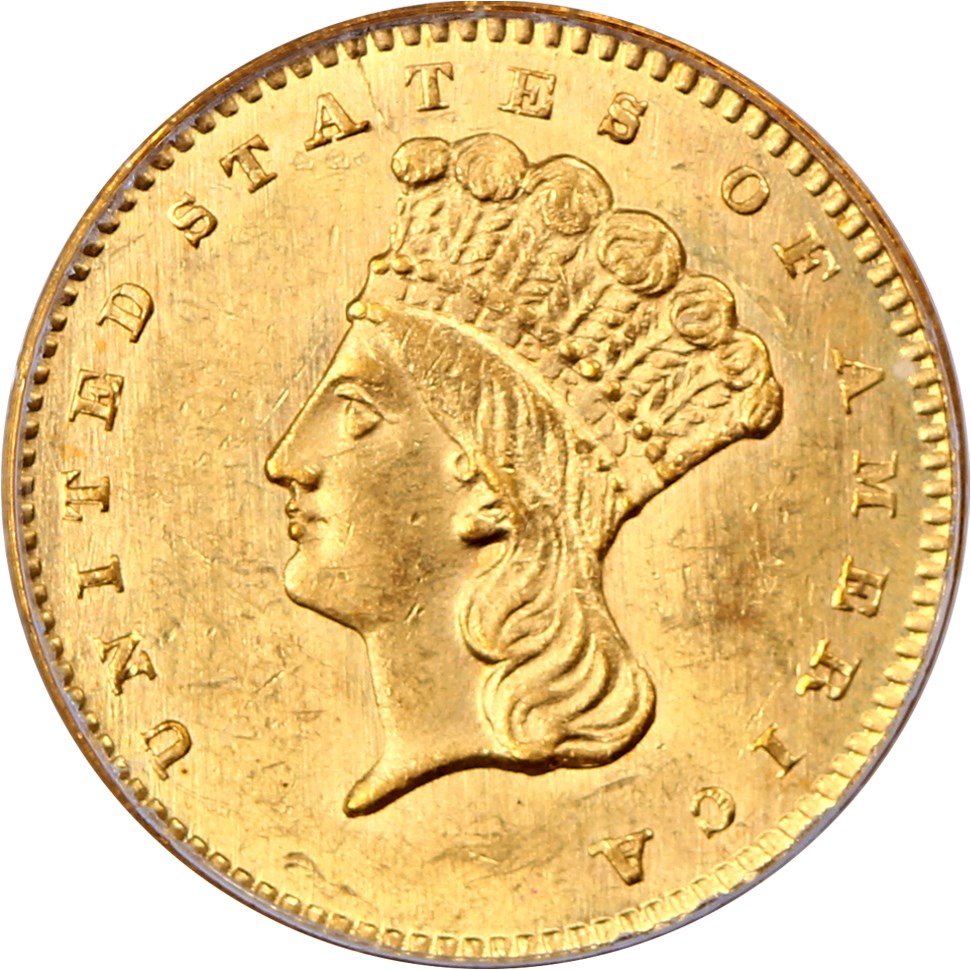 image for: 1864 G$1 PCGS/CAC MS62 (OGH)