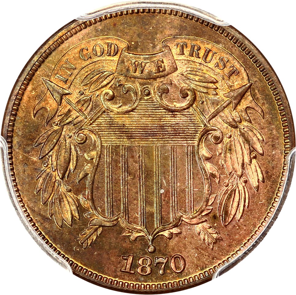 image for: 1870 2c PCGS Proof 65 RB