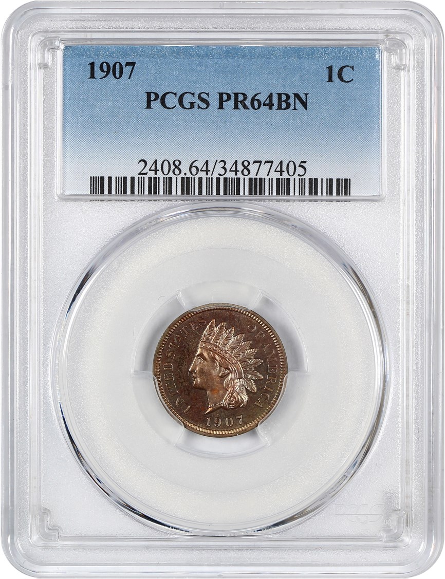 image for: 1907 1c PCGS Proof 64 BN