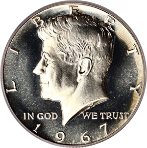 image for: 1967 50c PCGS MS67 CAM (Special Mint Set, OGH)