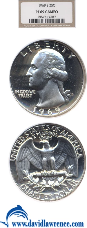 image for: 1969-S 25c NGC Proof 69 Cameo