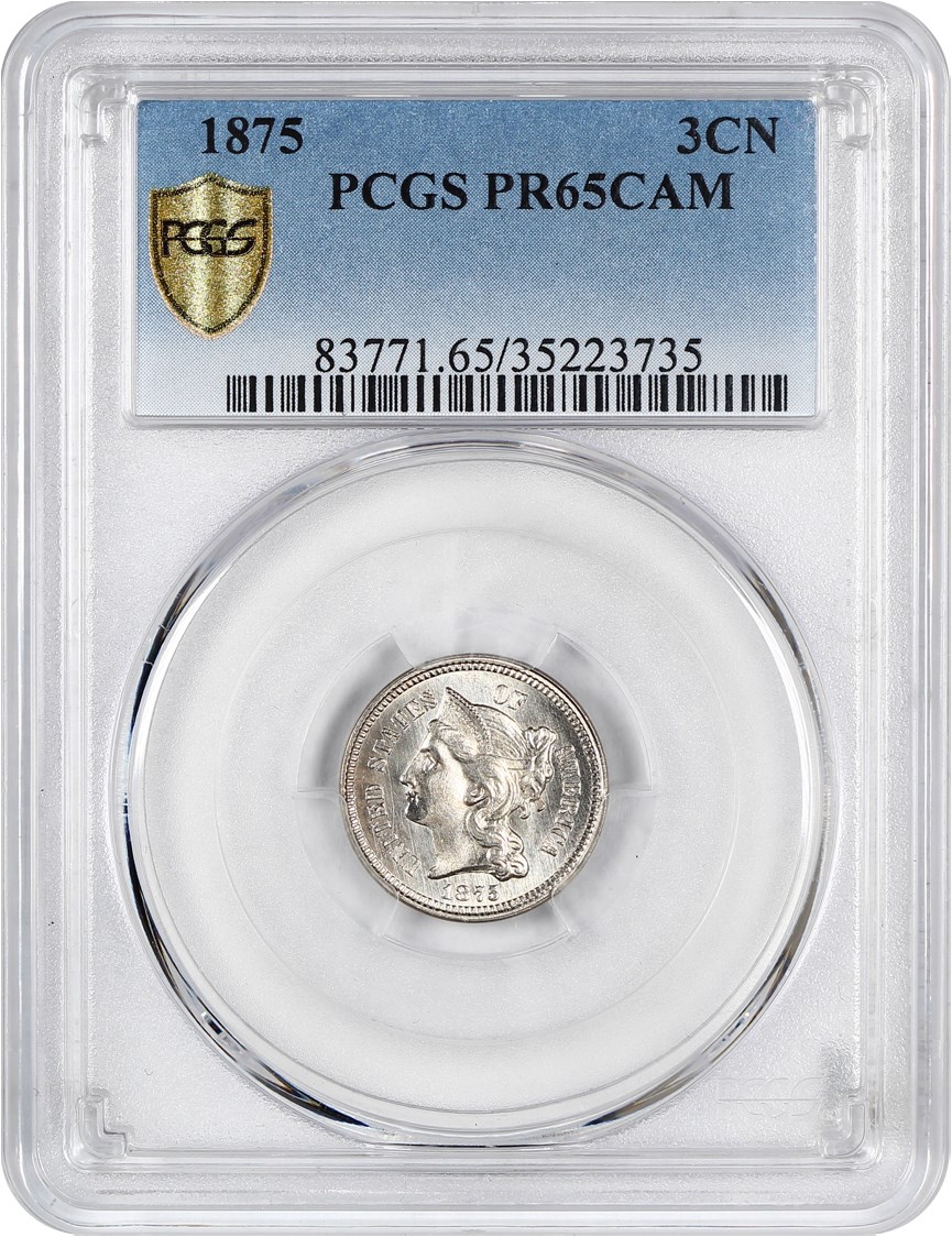 image for: 1875 3cN PCGS Proof 65 CAM