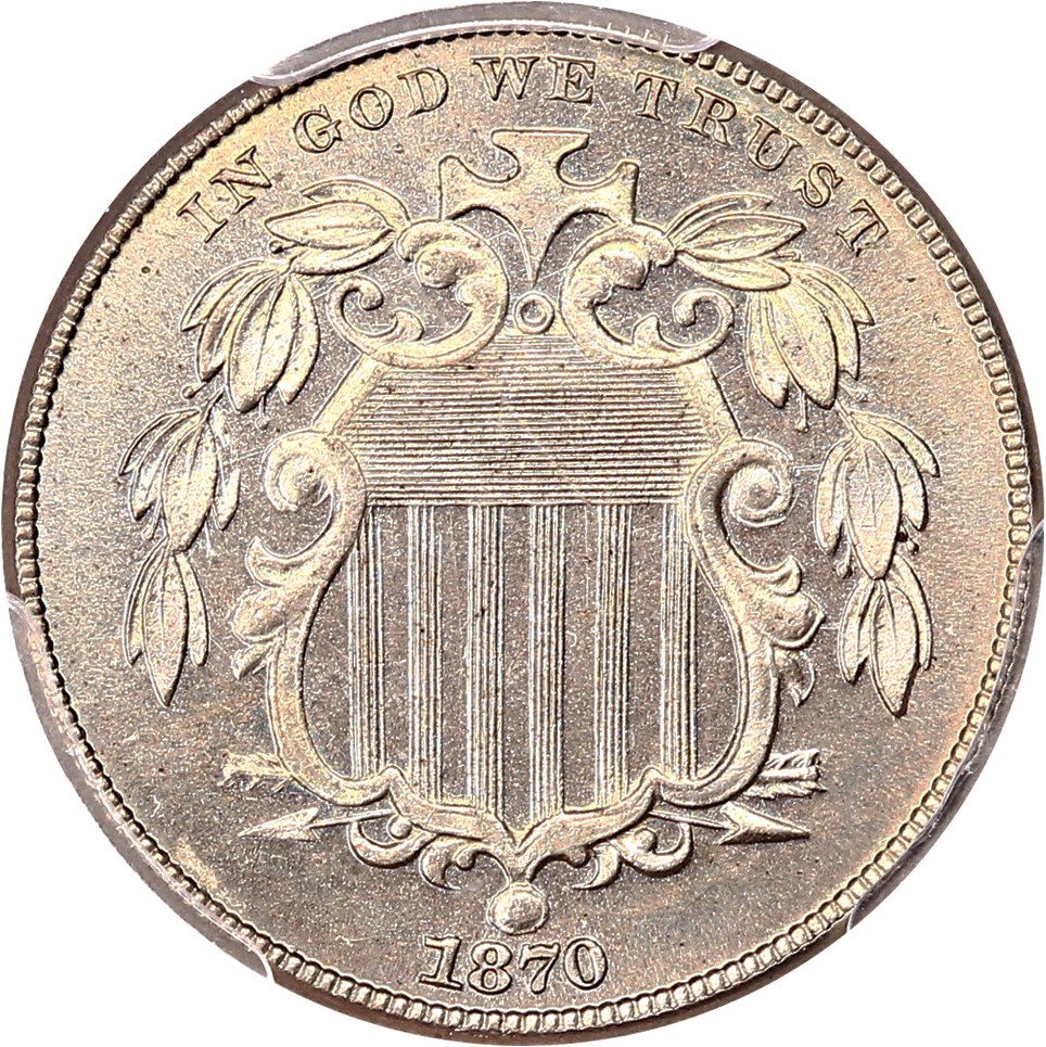 image for: 1870 5c PCGS/CAC Proof 65