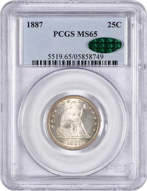 image for: 1887 25c PCGS/CAC MS65