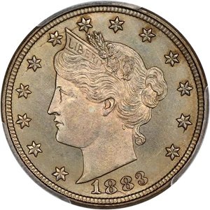 image for: 1883 5c PCGS MS67 (No Cents)