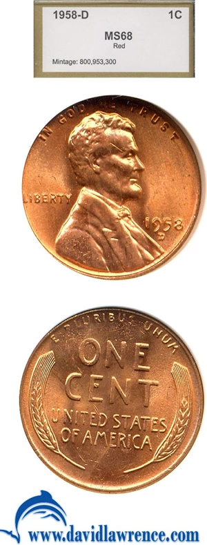 image for: 1958-D 1c PCI MS68 RD