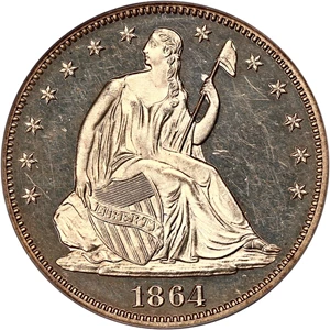 image for: 1864 50c PCGS Proof 64