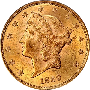 image for: 1889 $20 PCGS MS61