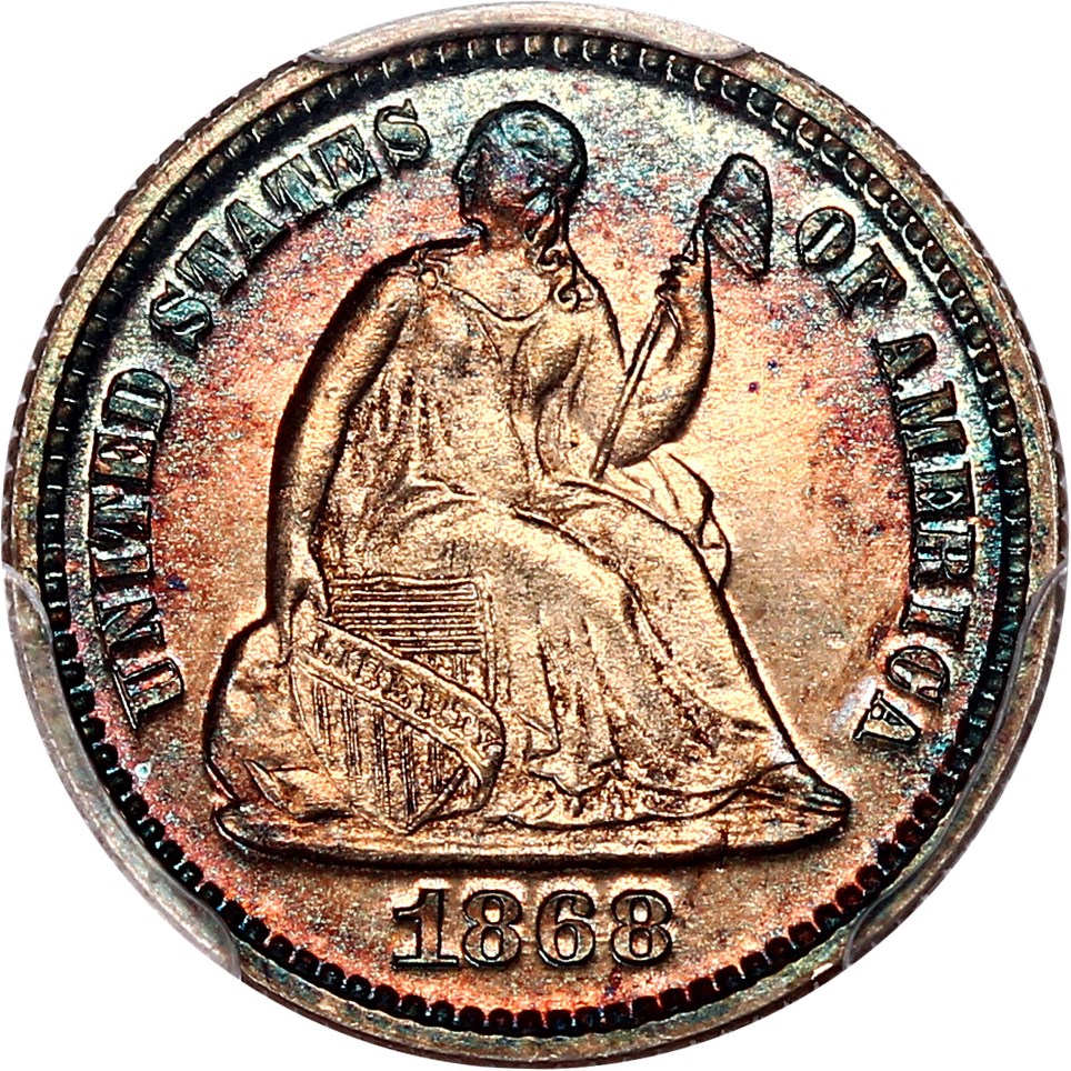 image for: 1868 H10c PCGS/CAC Proof 66