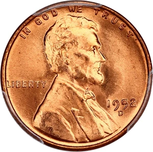 image for: 1952-D 1c PCGS MS67 RD