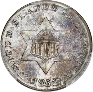 image for: 1852 3cS PCGS MS67