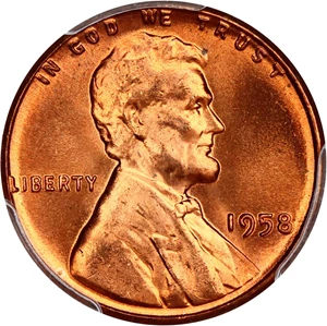 image for: 1958 1c PCGS MS67 RD