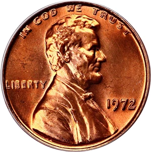 image for: 1972/1972 1c PCGS MS67 RD (Doubled Die)
