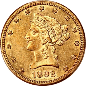 image for: 1892-CC $10 PCGS AU55