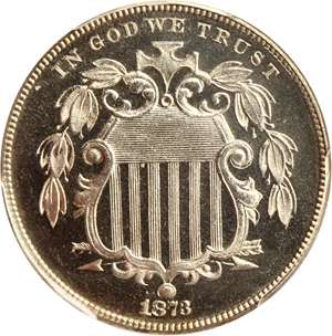 image for: 1873 5c PCGS/CAC Proof 66 CAM (Closed 3)