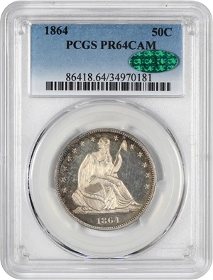 image for: 1864 50c PCGS/CAC Proof 64 CAM