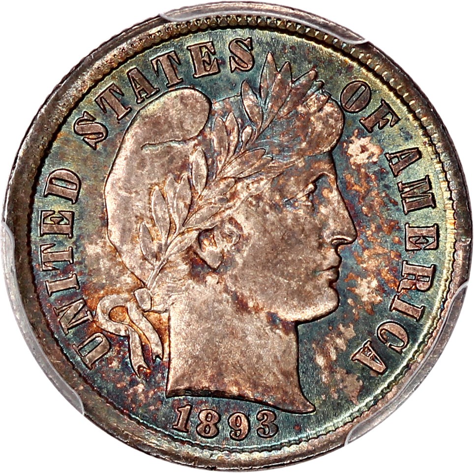 image for: 1893/2 10c PCGS MS65