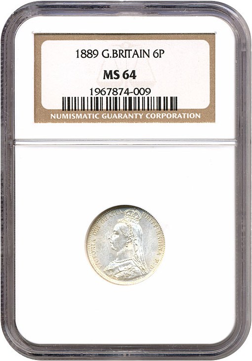 image for: Great Britain: 1889 6D  NGC MS64   