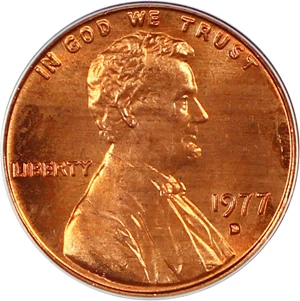 image for: 1977-D 1c PCGS MS66 RD