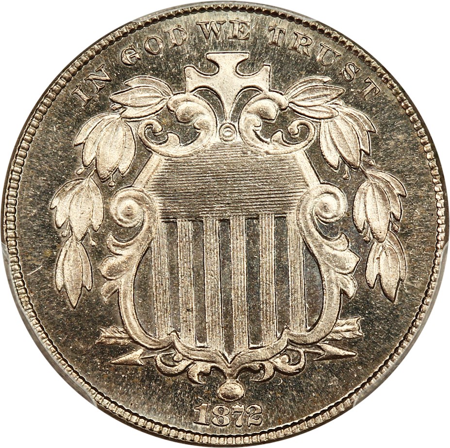 image for: 1872 5c PCGS/CAC Proof 66 CAM ex: D.L. Hansen
