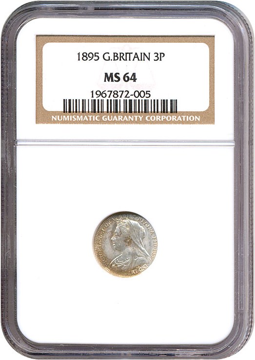 image for: Great Britain: 1895 3D  NGC MS64   