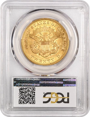 image for: 1858 $20 PCGS AU50