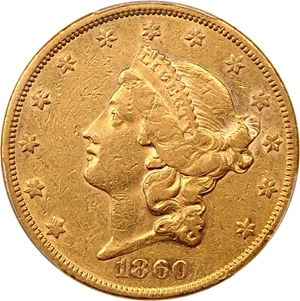 image for: 1860 $20 PCGS XF45