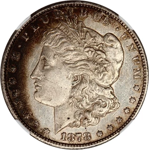 image for: 1878-CC $1 NGC AU58 (VAM-18, Doubled Leaves)