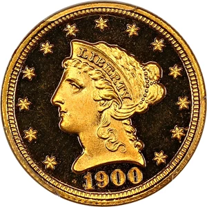 image for: 1900 $2 1/2 PCGS Proof 66 DCAM ex: D.L. Hansen