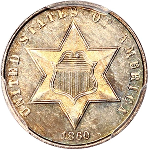 image for: 1860 3cS PCGS Proof 63