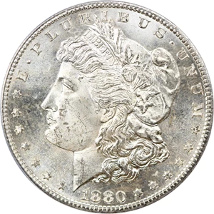 image for: 1880-S $1 PCGS MS65 (VAM-8, 8/7, Medium S)