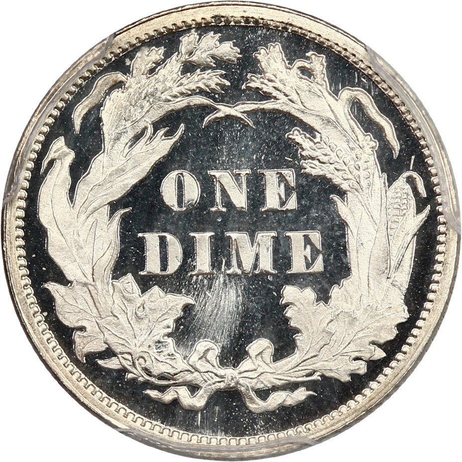 image for: 1891 10c PCGS/CAC Proof 66 DCAM ex: D.L. Hansen