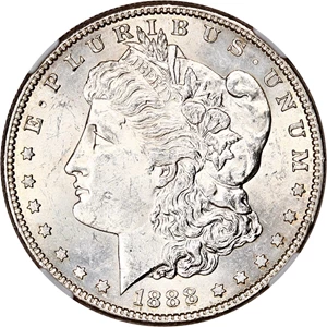 image for: Hot 50 VAM: 1888-S $1 NGC MS62 (VAM-1B, Pitted Reverse)