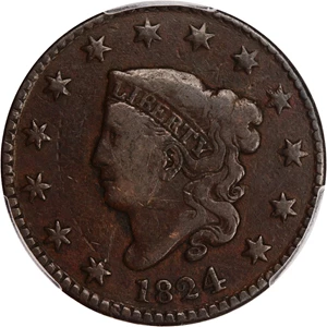 image for: 1824 1c PCGS F12