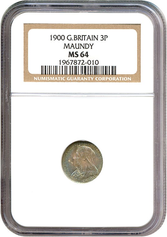 image for: Great Britain: 1900 3D Maundy  NGC MS64  *Color*